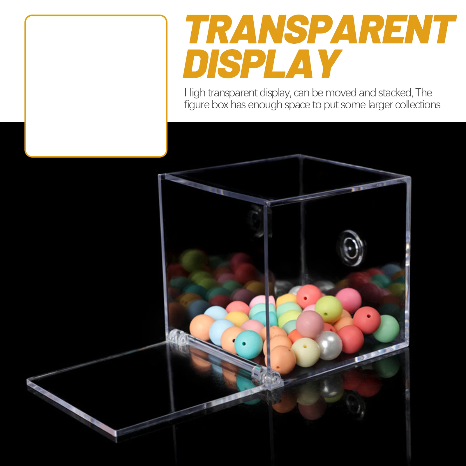 

Acrylic Storage Box 10cm Transparent Display Case with Lid for Collectibles Figurine Model Toy Organizer Desk Accessories