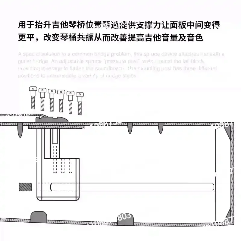 Folk classical acoustic guitar piano bridge piano cavity tone resonance repair lift maintenance tool