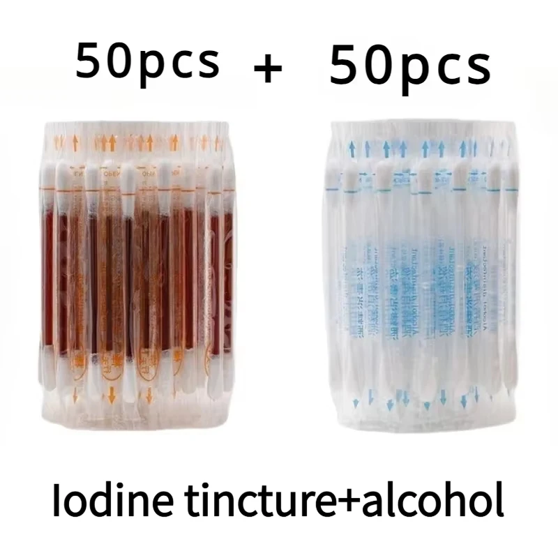 Disposable Iodine Alcohol Disinfectant Cotton Swab Nursing Supplies, Used For Disinfecting Wounds And Outdoor Survival First Aid gallery 5