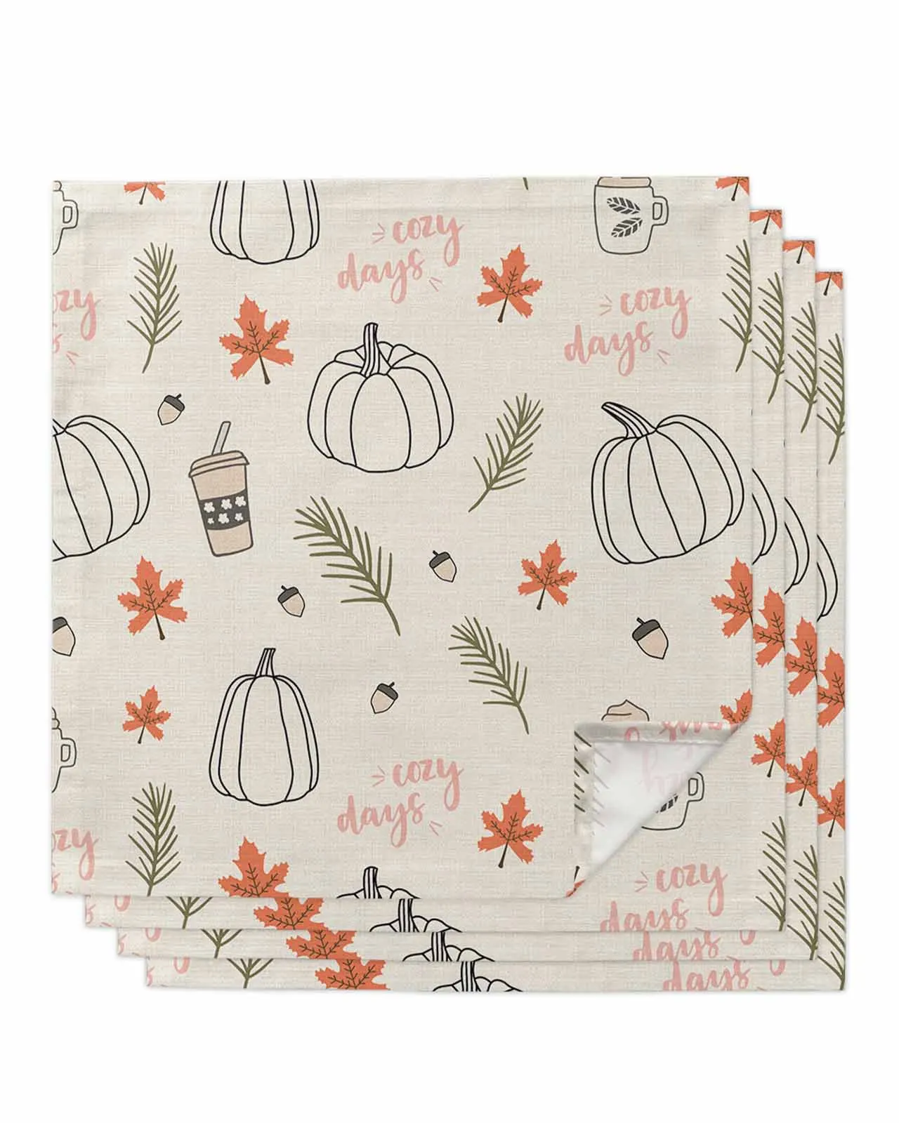 Thanksgiving Autumn Line Pumpkin Coffee Table Mat Wedding Holiday Party Dining Table Placemat Kitchen Accessories Table Napkin