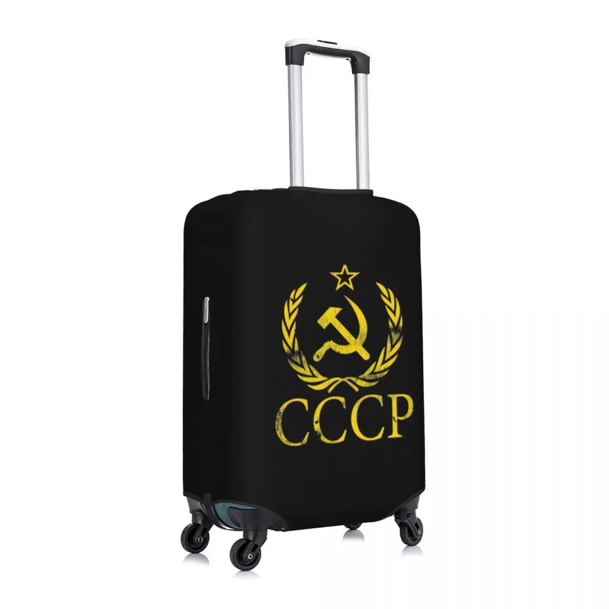 Custom Soviet Union Hammer And Sickle Luggage Cover Protector Russian CCCP Travel Suitcase Protective Cover for 18-32 Inch