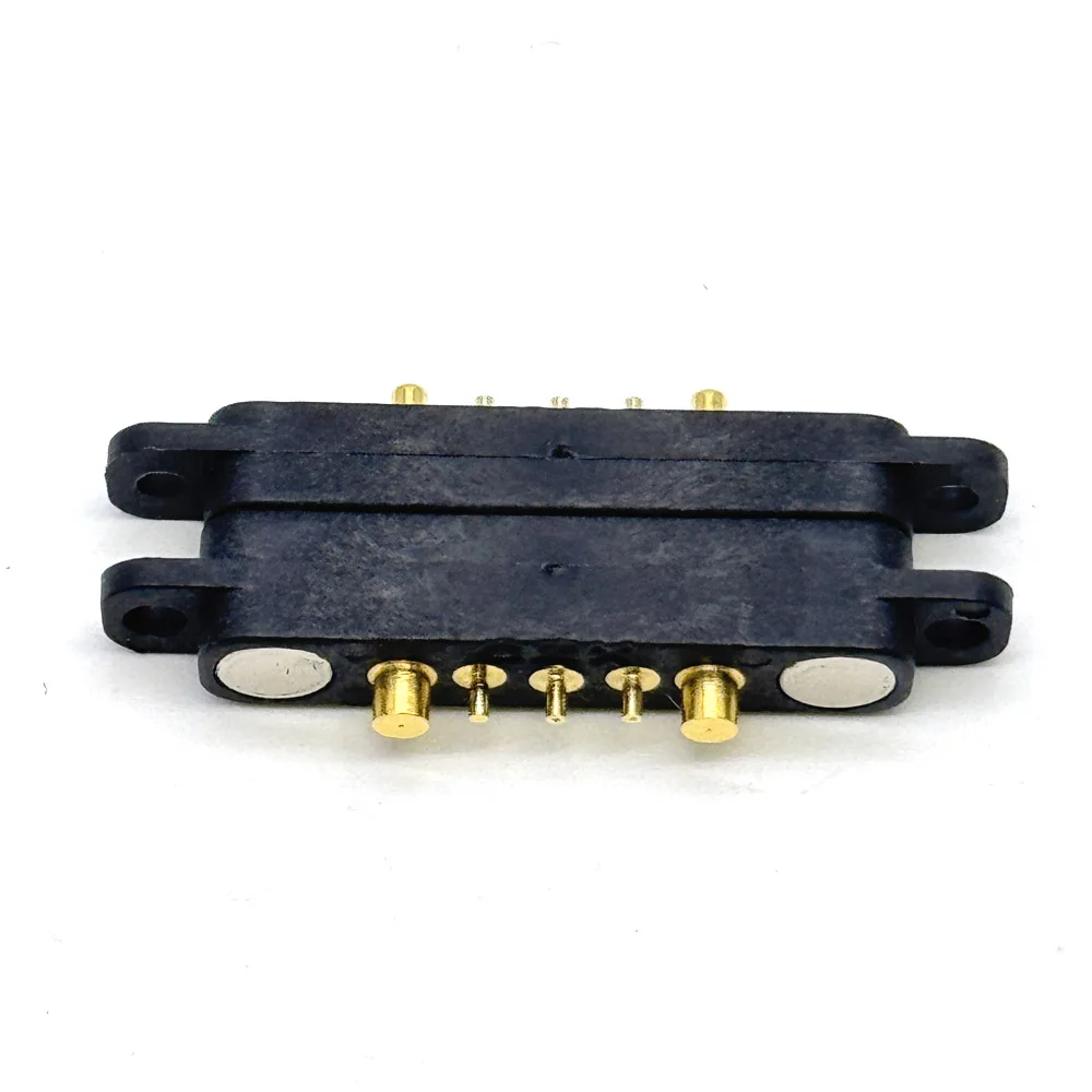 1 zestaw 5A 36V DC Magnetyczne Złącze Pogo Pin 5Pin Z Uszami Wodoodporne Pogopin Męskie Żeńskie Sprężynowe Gniazdo Zasilania DC — zdjęcie produktu 6