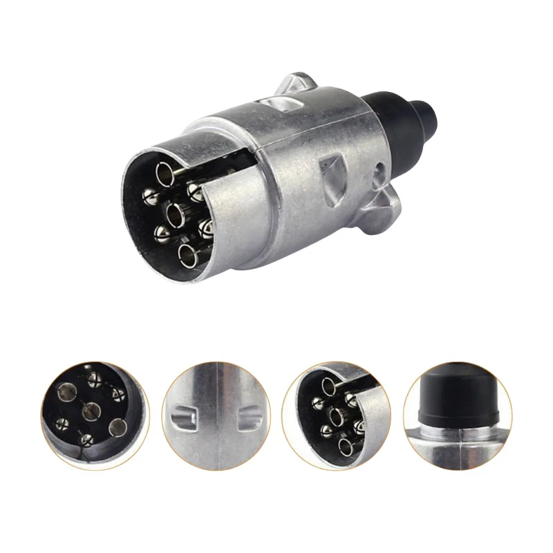 12 فولت 7 دبوس مقطورة التوصيل مجموعة مقابس سبائك الألومنيوم التوصيل مقطورة RV التوصيل المقبس مقطورة سيارة اقتران موصل الاتحاد الأوروبي التوصيل #3