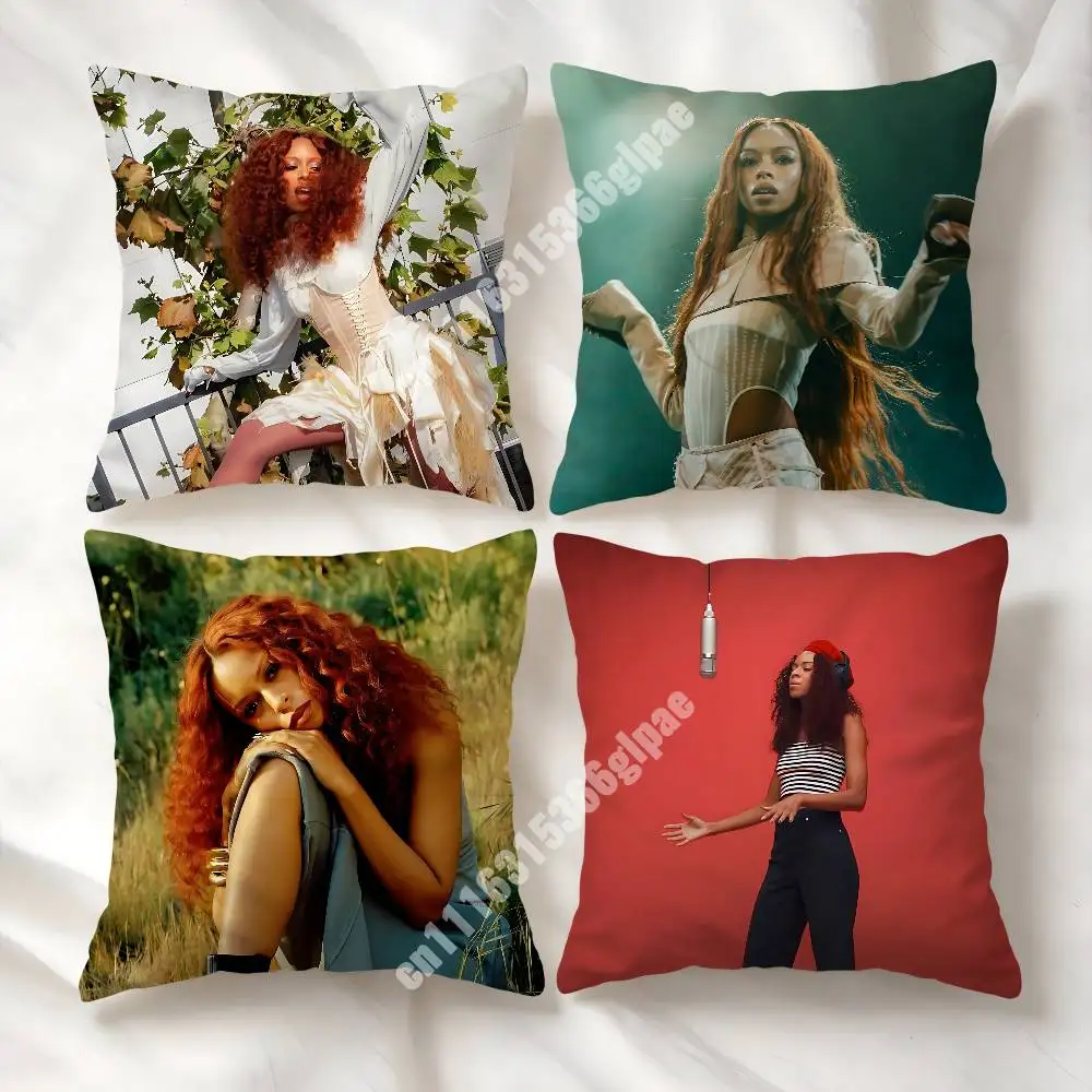 R-Ravyn L-Lenae Bird's Eye Blue Island Printed Pillow Cover Sofa Couch Bedroom Cinema Home Theater Decoration