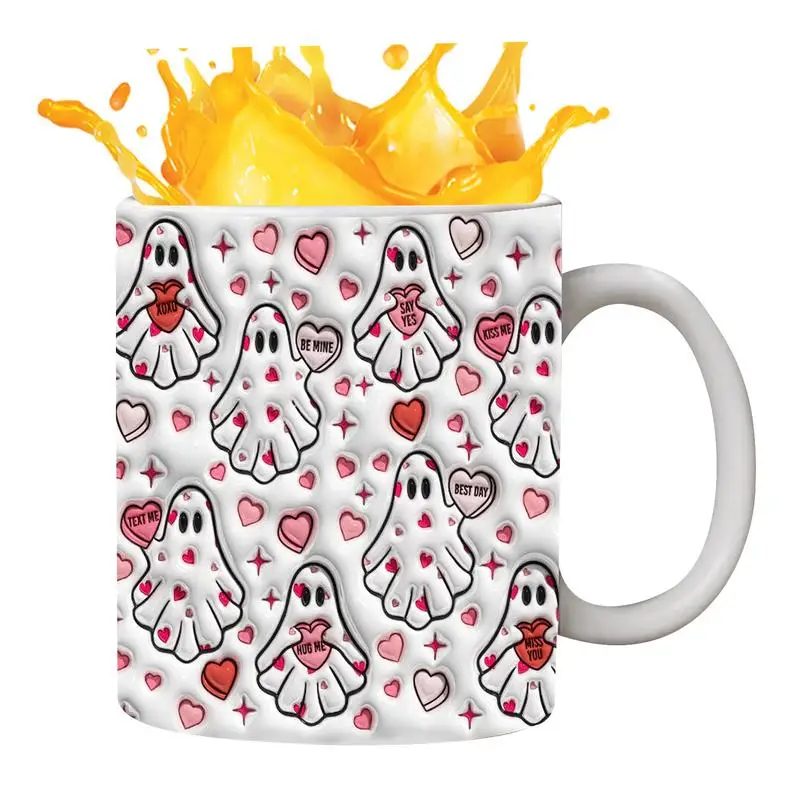 halloween mug Afternoon Tea Breakfast Milk Cup Drinking Ceramic Cup Tea Coffee Cup Cute Ghostface Pattern Mug Spooky Coffee Cup