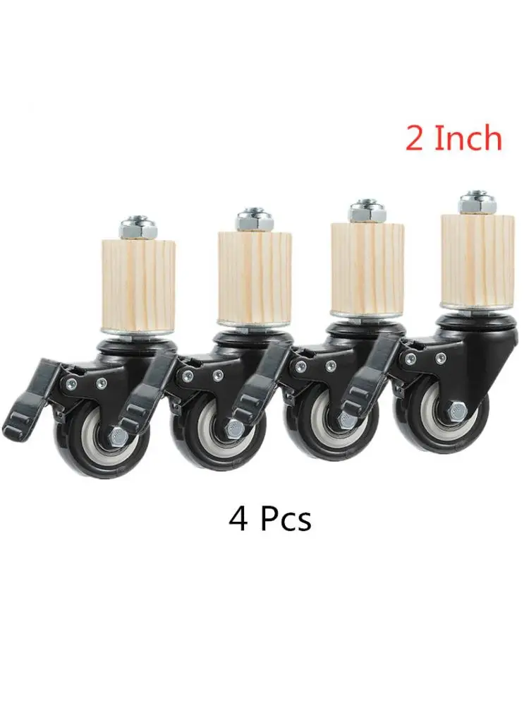 

(4 Packs) 4 Inch Caster 30mm Square Tube Stainless Steel Furniture Leg Iron With Brake Universal Wheel