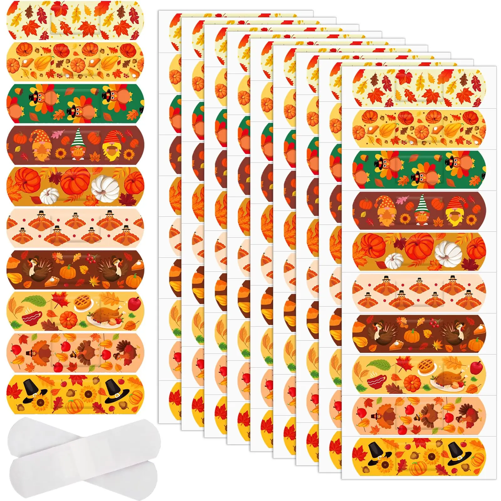 

20/50 шт. Детские мультяшные пластыри с тыквами и осенними листьями, гибкие клейкие повязки, 10 дизайнов, дышащие пластыри для пальцев