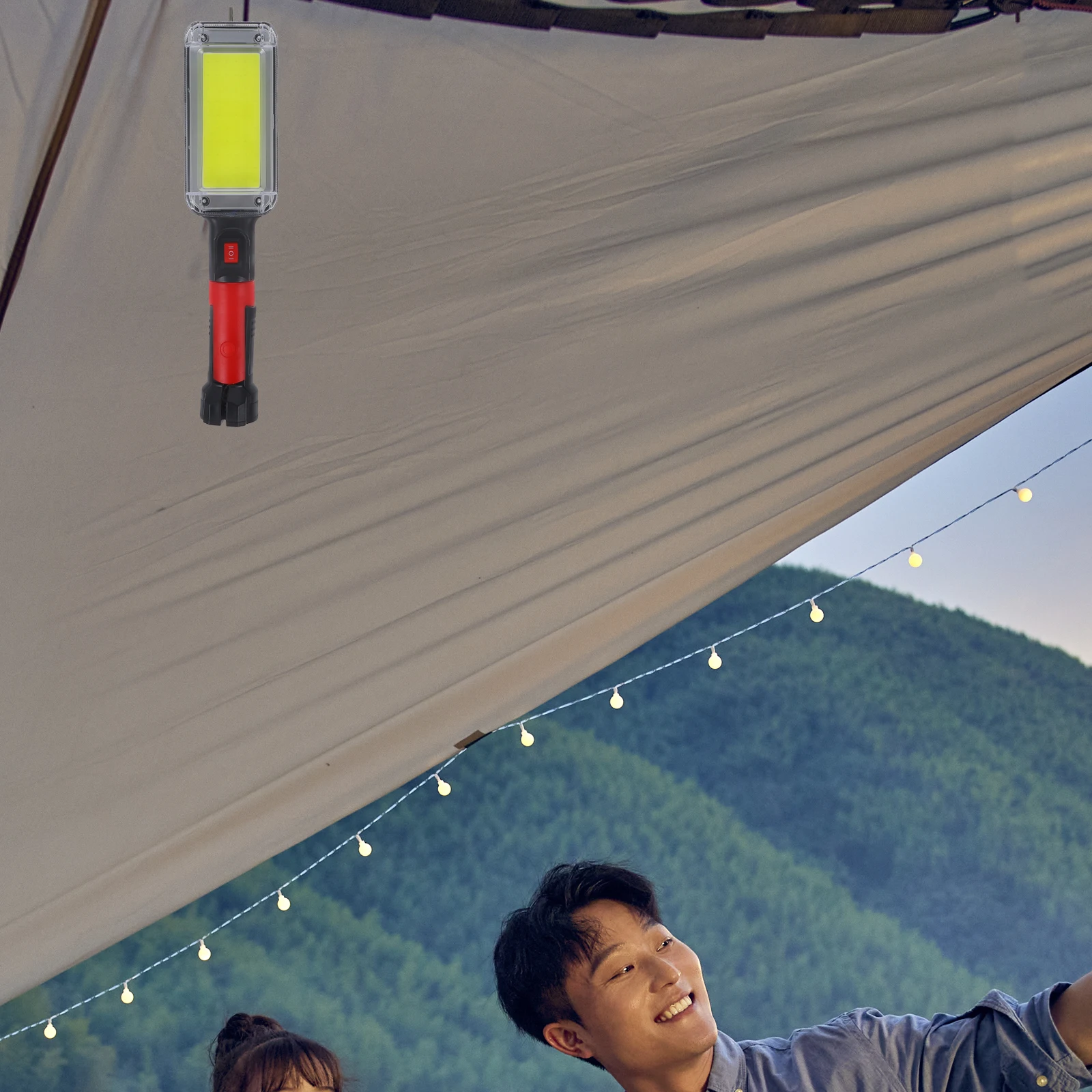 

1Set Rechargeable LED Work Light Cob High Power Outdoor Searchlight Portable Inspection Lamp Camping Survival Light USB Charging