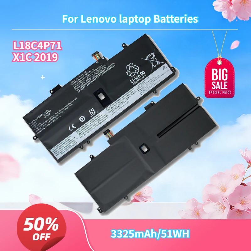 

3325mAh High-quality battery for Lenovo 2019/20 L18C4P71 X1 Yoga Gen 4 laptop Batteries