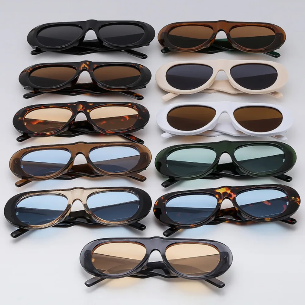 

UV Protection Lightweight Large Frame Sunglasses Fashion Vintage Wide Legs Sun Glasses Leopard Print Punk UV400 Eyewear Selfie