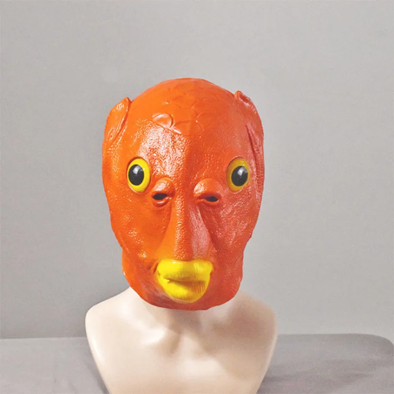 Green Pink Red Fish Mask Monster Cosplay Masks Latex Halloween Fall Head Latex Mask Cosplay Costume Photo Props