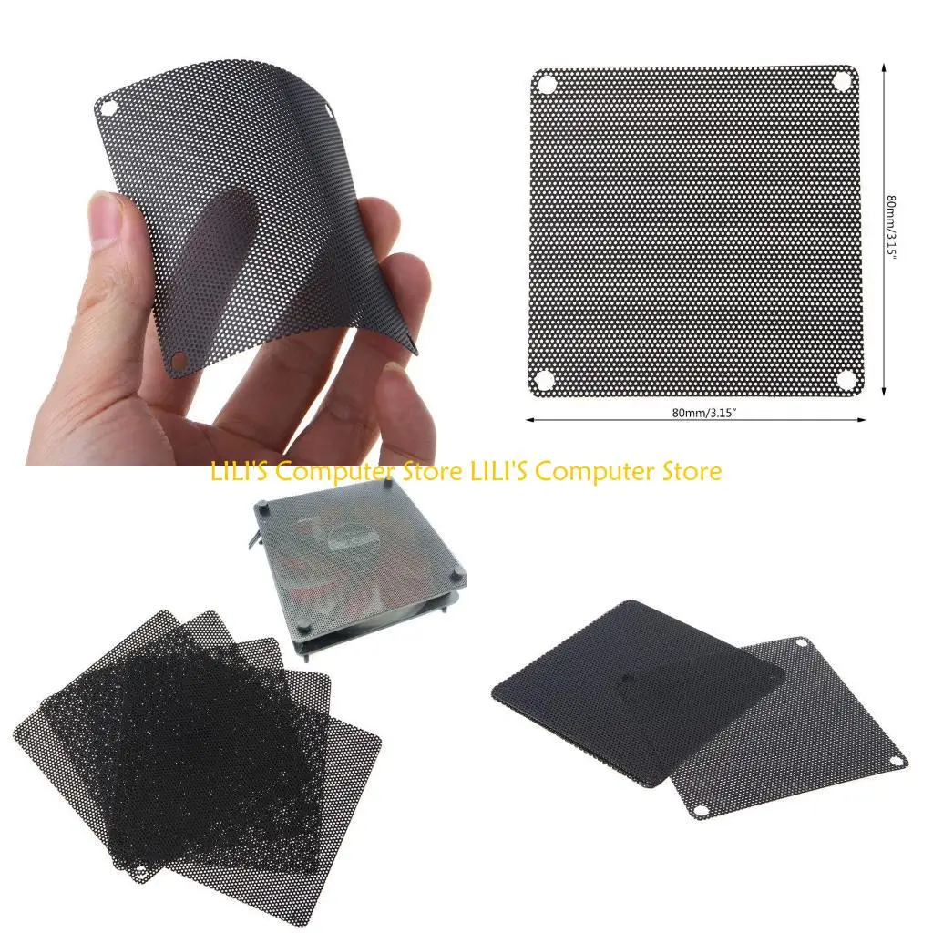 

A52B 80mm Dust Filter for Computer Cooler Fan [5 Packs ] PC Fan Frame Dust Mesh