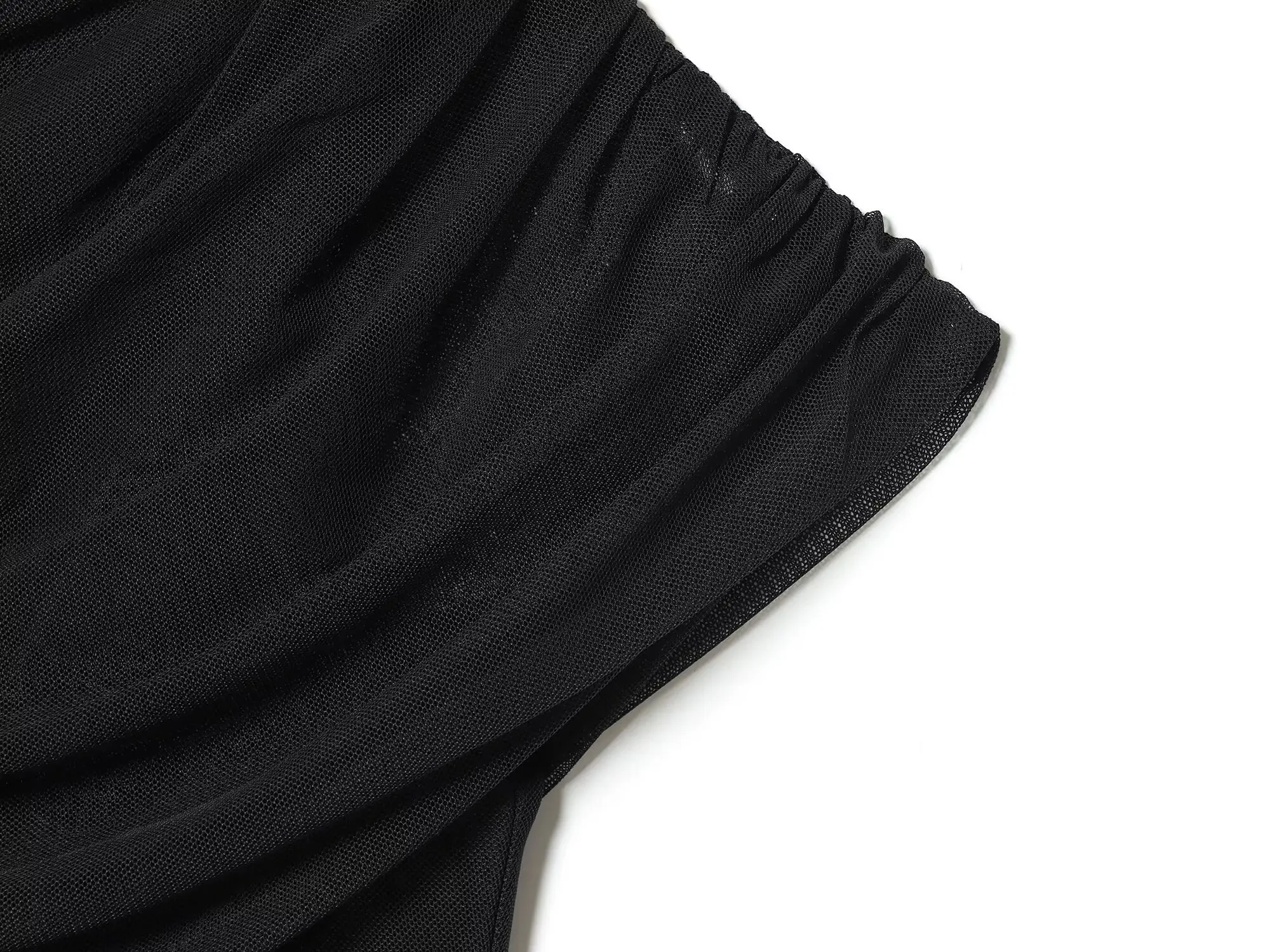 BSAY 2026 Sommer Damen Drapiertes Mesh-Layered Mini-Kleid Ärmellos Hochgeschlossen Gerafftes Bodycon Kurzkleid Elegante Party Club Outfits – Detail 18