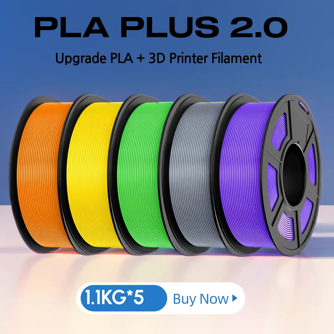 

JAYO 2.0 PLA Plus 3D Filament 1.75MM Upgrade PLA + 3D Printer Filament 5 Rolls Neatly Wound 3D Printing Filament High Toughness