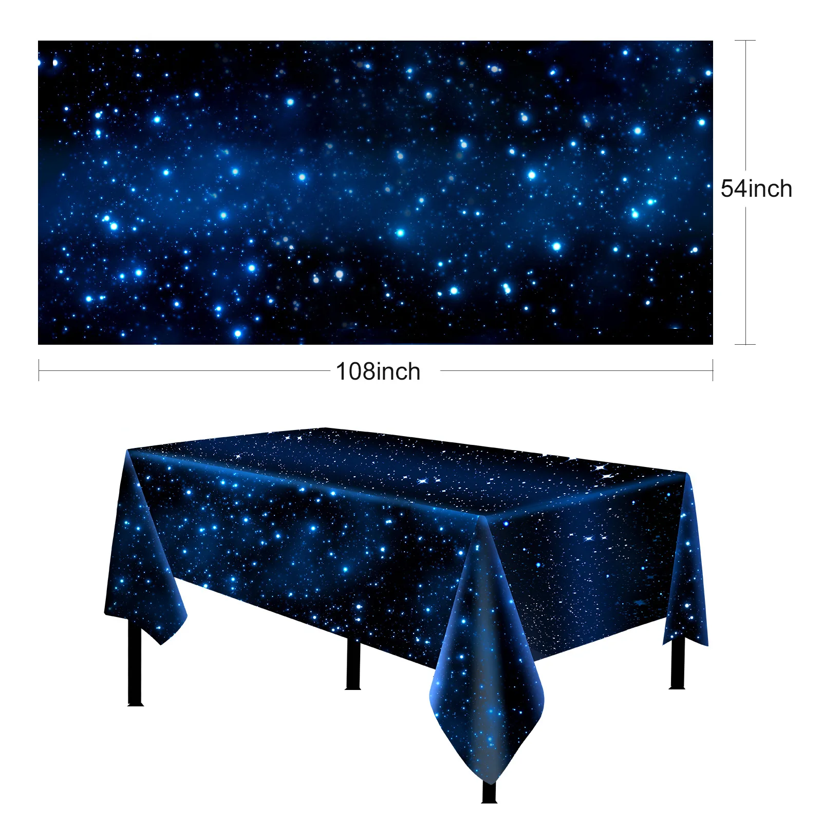 Space Tablecloth Starry Night Tablecloth Decorations Plastic Galaxy Table Cover Space Stars Theme Party Supplies For Birthday