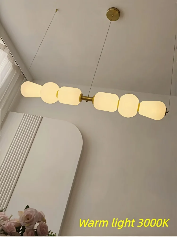 Modern Milky White Glass Pendant Lamp Nordic Led Dining Table Hanging Lamp Living Room Kitchen