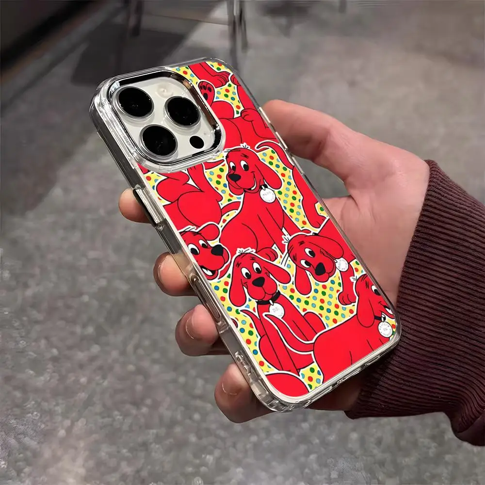 Clifford The Big Red Dog Phone Case For IPhone 17 Air 16 E 15 14 13 12 11 Plus Pro Max Electroplated Transparent Soft Shell - view 4