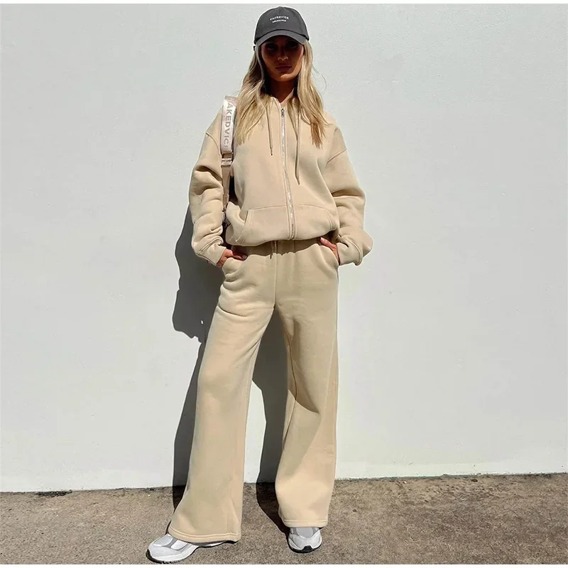 Women Sets Hoodie+Pants Two-Pieces Casual Solid SweatSuit Fashion Sportswear Tracksuit Streetwear Joggers Outfit Matching Sets