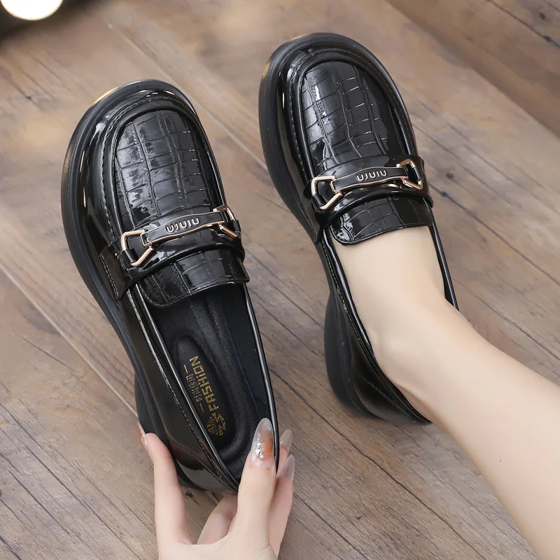 

Летняя обувь, женские лоферы на меху, мягкая женская обувь без шнуровки, новинка 2025, удобное платье без шнуровки для медсестры, плоский квадратный каблук Spri