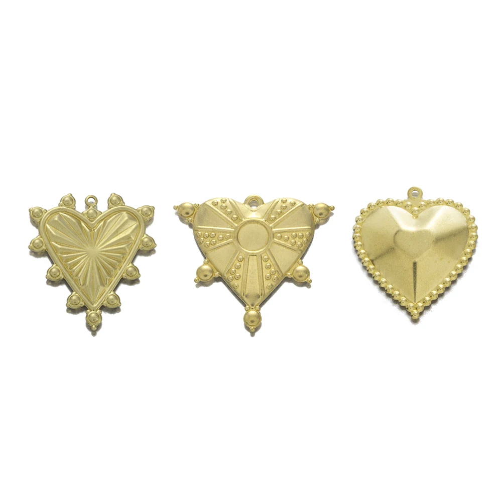 

10Pcs Raw Brass Sacred Heart with Thorns Charms Pendant For Bracelet Necklace Jewelry Making Base Setting Earring Findings