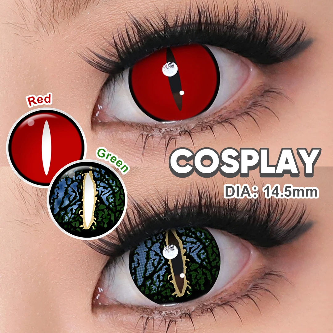 MAGISTER 14,5mm Jahreslinsen für Anime Cosplay, Blind Black/White Halloween Kontaktlinsen, Kurama Augenfarblinsen 8,5mm
