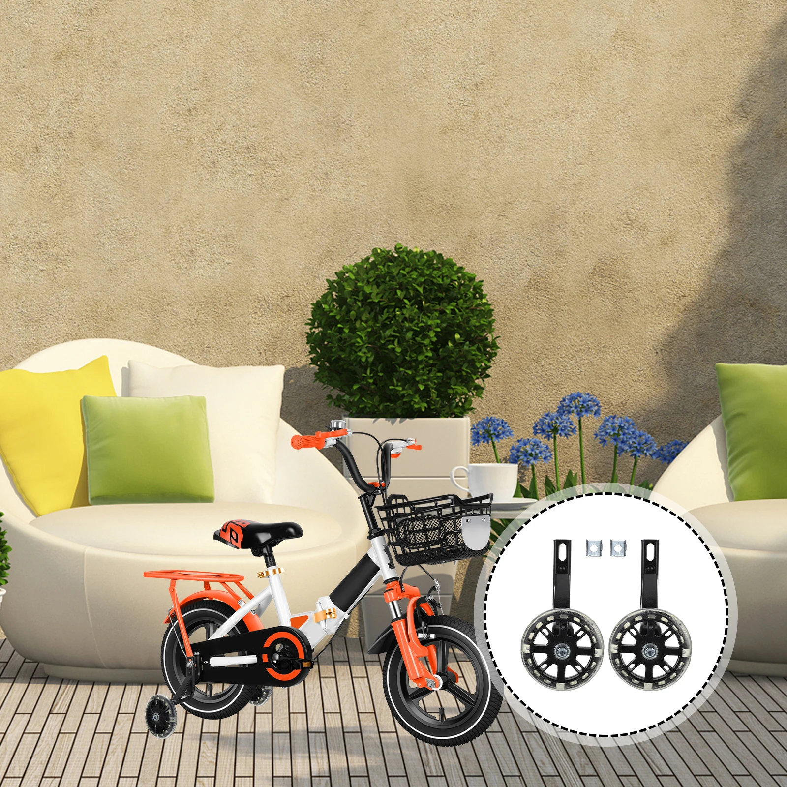 

Bicycle Training Wheels Carbon Steel Bracket Kids Bike Stabilizer Auxiliary Wheel Adjustable Children Bike Supply