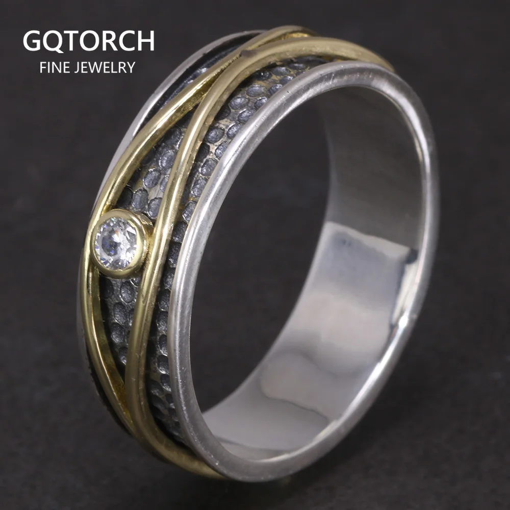 

Кольца от сглаза, стерлинговое серебро 925, для мужчин и женщин, латунные линии, вращающиеся кольца-спиннеры на удачу, ювелирные изделия