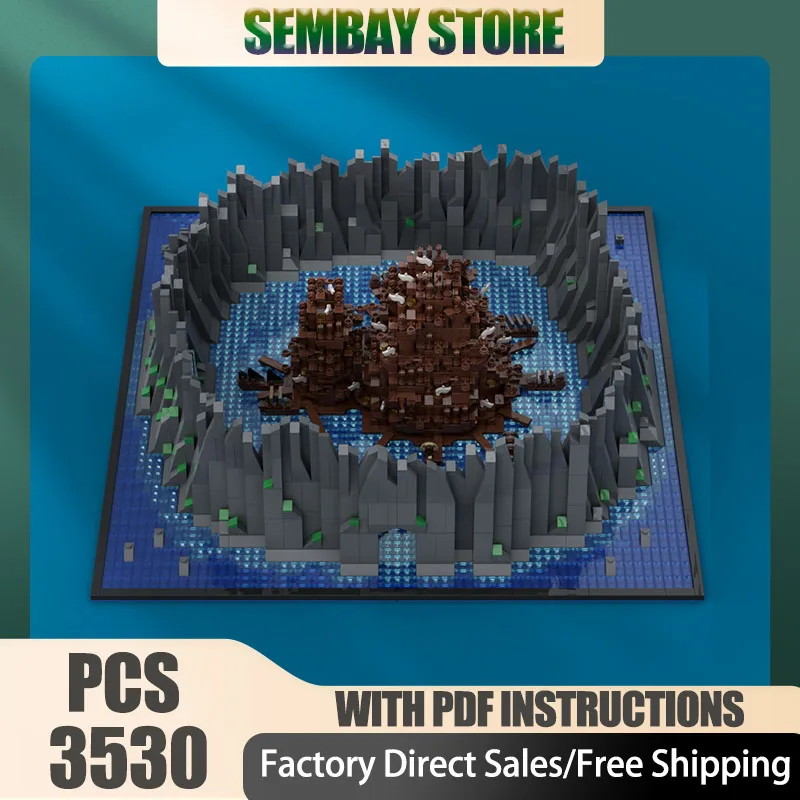 

Модель пиратской крепости Moc, строительные кирпичи, модульная модель корабля, бухта, технологические блоки, рождественские игрушки «сделай сам», строительные подарки