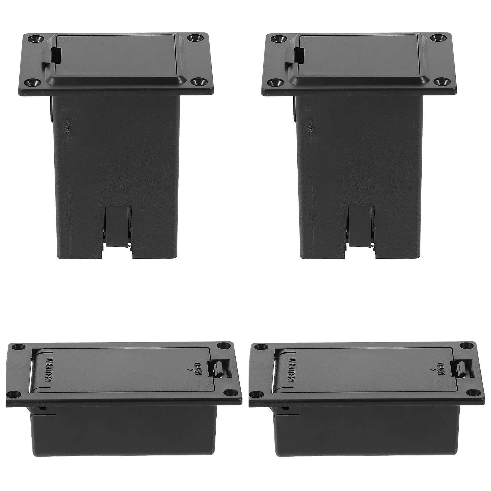 

4pcs Guitar Pickup Case Holder 9V Bass Parts Container Small Size Durable Plastic For Acoustic Indoor KTV Performance
