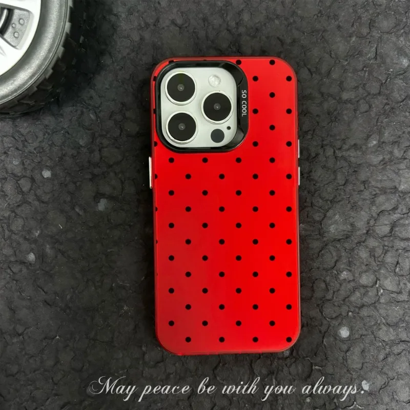 Spotted pattern suitable for iPhone 16 Pro, iPhone 15 14 13 12 Pro Max anti fall and anti-collision phone protective case