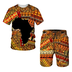 African Ethnic Style 3D Print Kids Sets Fashion T-Shirts Beach Board Shorts Swimwear Tees Tops Boy Girl Suits Children Clothing