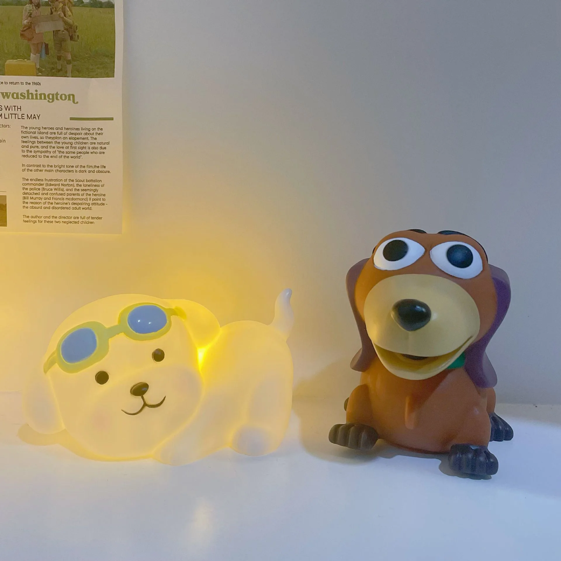 1pc cute dog night light, warm light, suitable for bedroom bed home decoration, novel luminous toys gifts