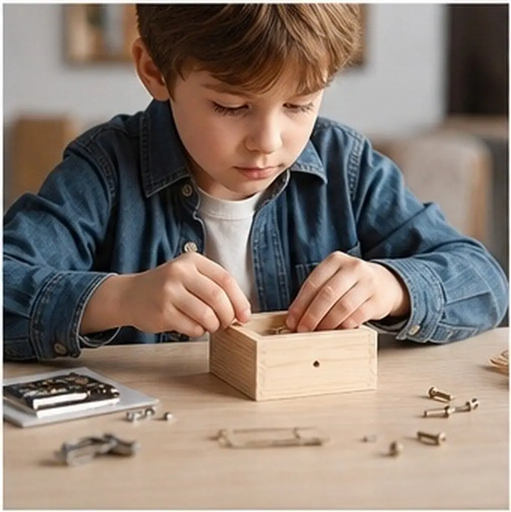 15 Note DIY Hand Crank Music Box Movement Box Vintage Carved Wood Winder Organizer Slide Lid Empty Case Jewelry Storage Craft