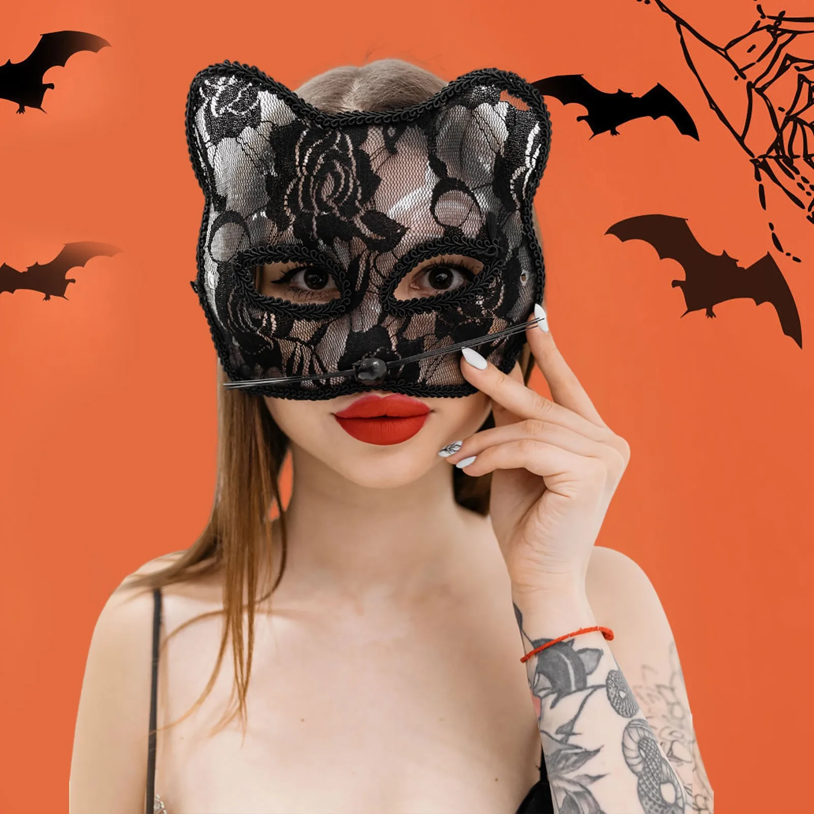 

Halloween Cosplay Sexy Fox Mask Lace Eye Mask Animal Mask Half Face Women Sexy Cat Mask For Couple Masquerade Ball Party Game