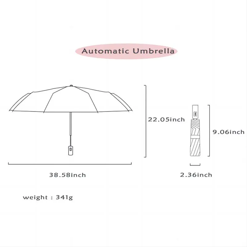 Folding Automatic Mini Umbrella Anti UV Rain Sun Umbrella Fashion Portable Wind and Light Proof Women Children Sunshade Umbrella