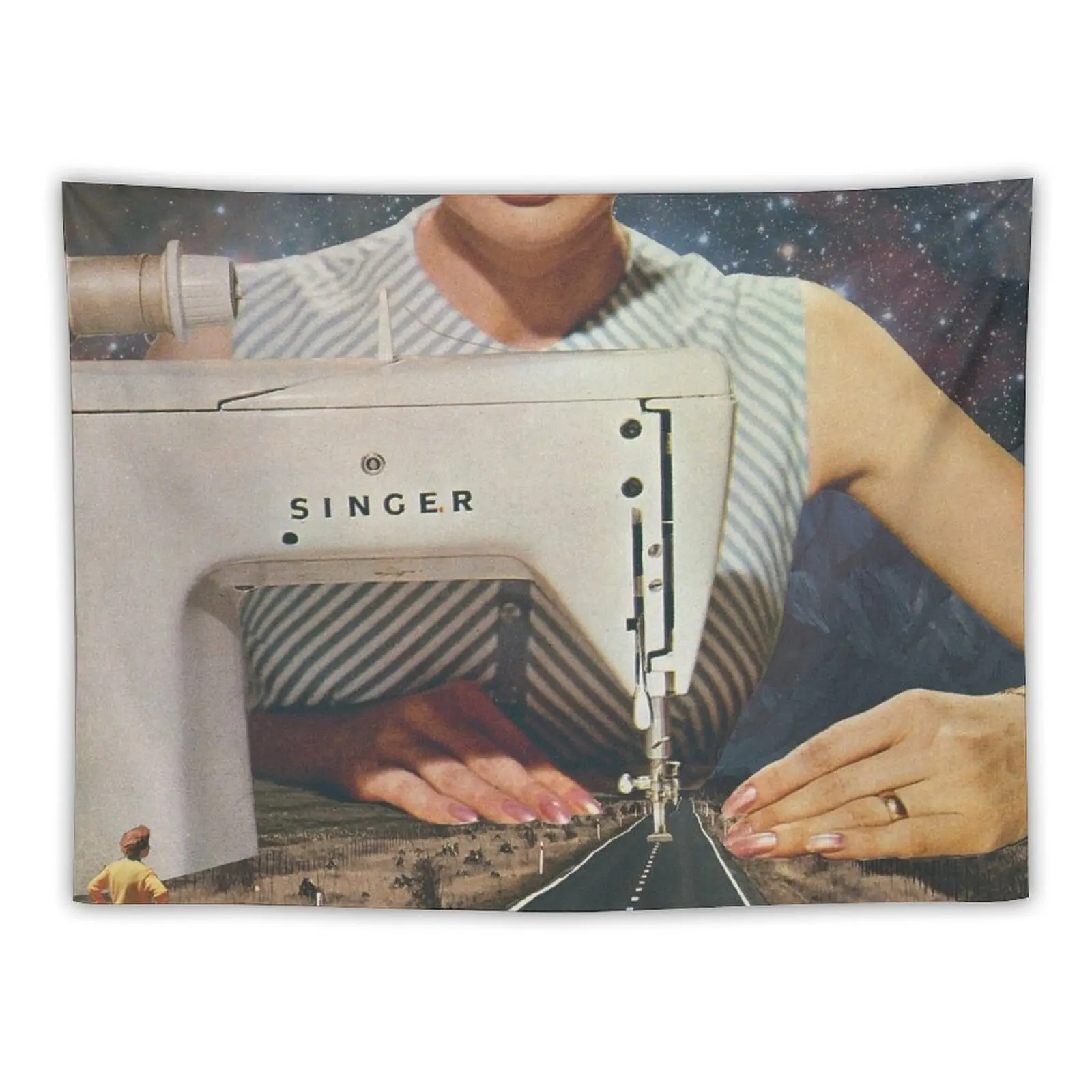 

This is how a road gets made - Sewing Machine Tapestry Room Design Home Decorators Aesthetic Room Decor Decor For Room Tapestry