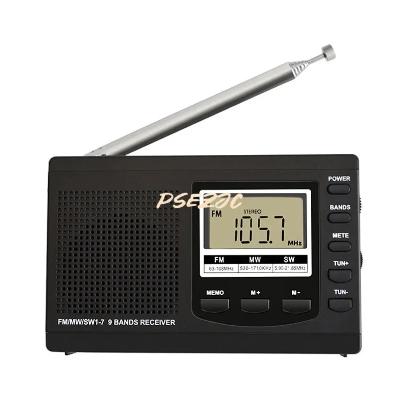 Professional Mini Portable Full Band Digital Display FM/AM Dual Radio Medium Short Wave Gift Sound Receiver