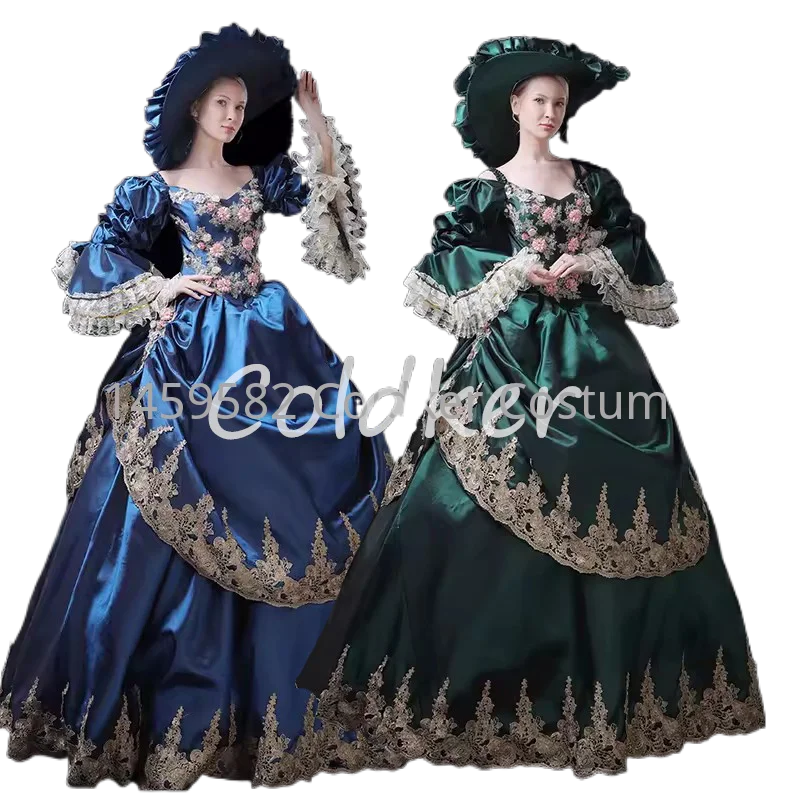 Top Sale Victorian French Bustle Fairytale Ball Gown Costume Marie Antointte Party Dress Women Steampunk Theater Clothing