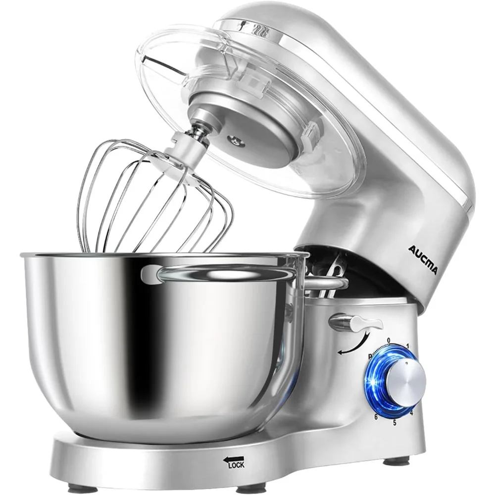 Stand Mixer,6.5-QT 660W 6-Speed Tilt-Head Food Mixer, Kitchen Electric Mixer with Dough Hook, Wire Whip & Beater