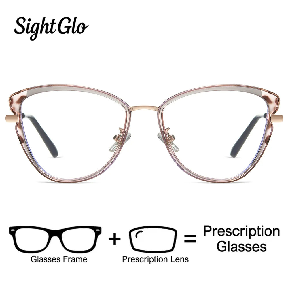 

SightGlo кошачий глаз близорукость TR90 бифокальные очки женские оптические очки по рецепту оптические женские очки на заказ
