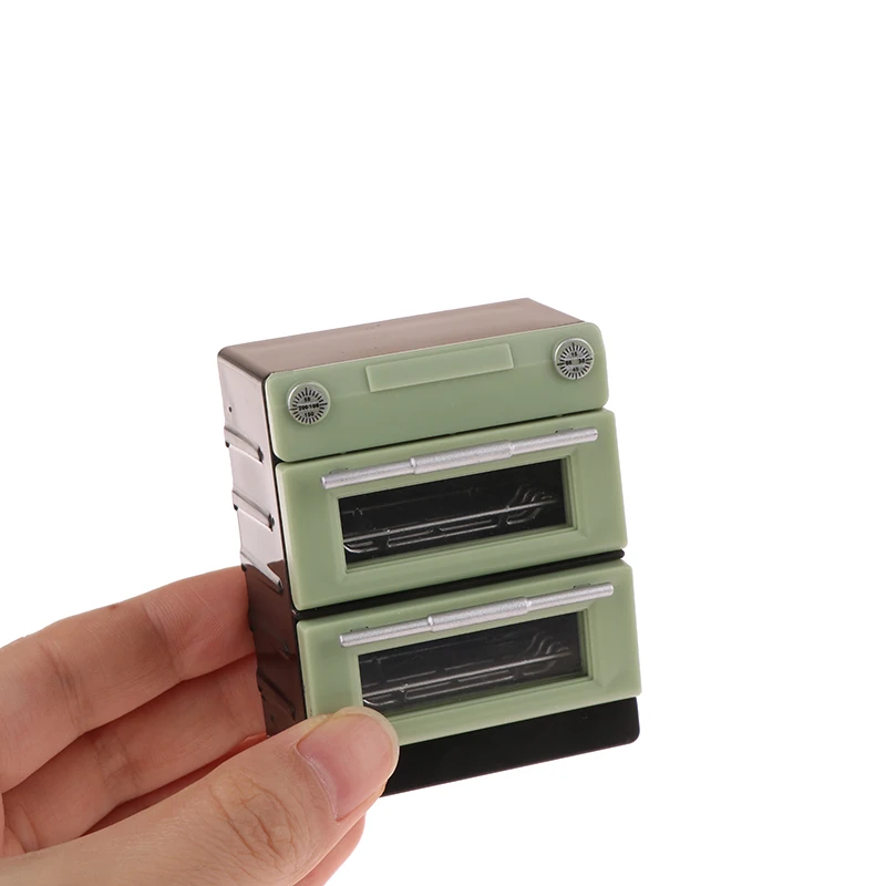 Simulação de casa de bonecas 1/12, modelo de forno de uma/dupla camada, mini acessórios de cozinha, decoração de móveis para casa de bonecas