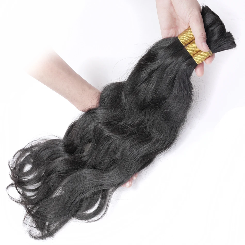 Chinese Virgin Hair Bulk for Braiding Natural Wave 100% Unprocessed Raw Human Hair Extension Cuticle Aligned One Donor 1 Bundle