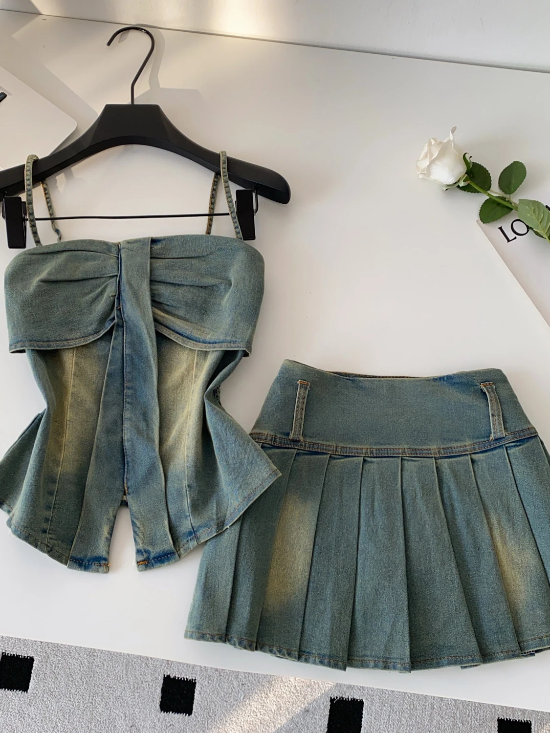 

Slimming Slim Summer New Sle Women's Two-Piece Set High Waist Midi Skirt And Crop Top Casual Commute Faion plus Size