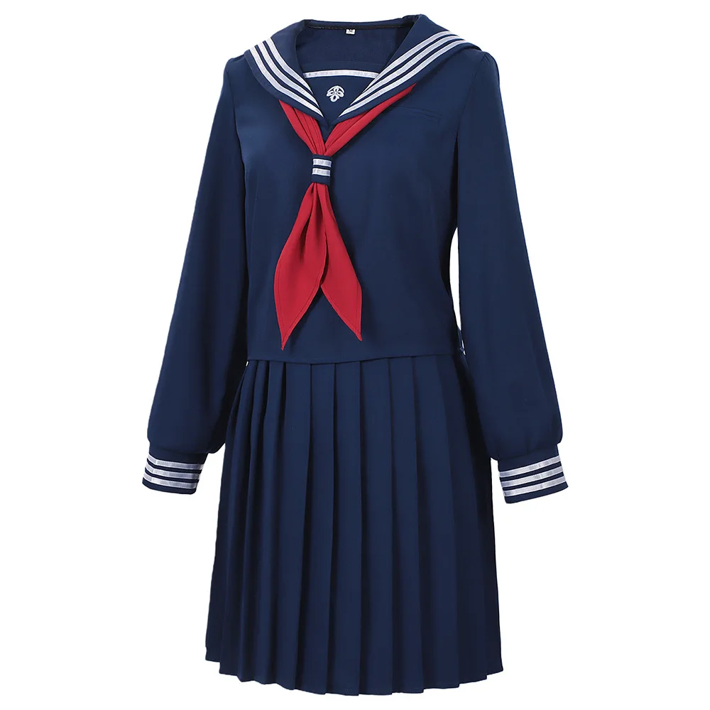 Shimizu Hinako تأثيري حلي سايلنت هيل أزرق داكن زي مدرسي فستان للمرأة Comic-con JK تنورة مرحلة الأداء وتتسابق #4