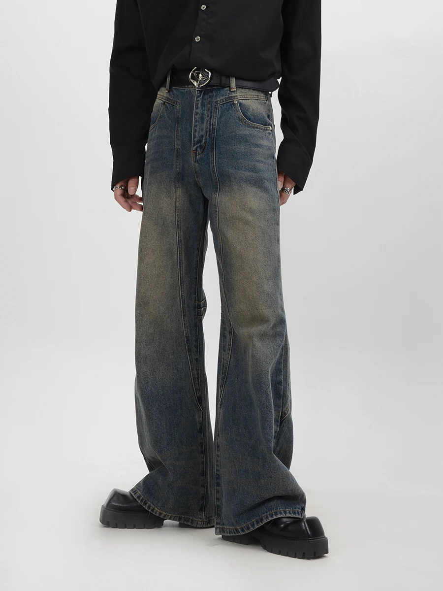 Avant-Garde Style Pants Deconstructed Jeans Men's Micro Flared Casual Pants Washed With Mappa