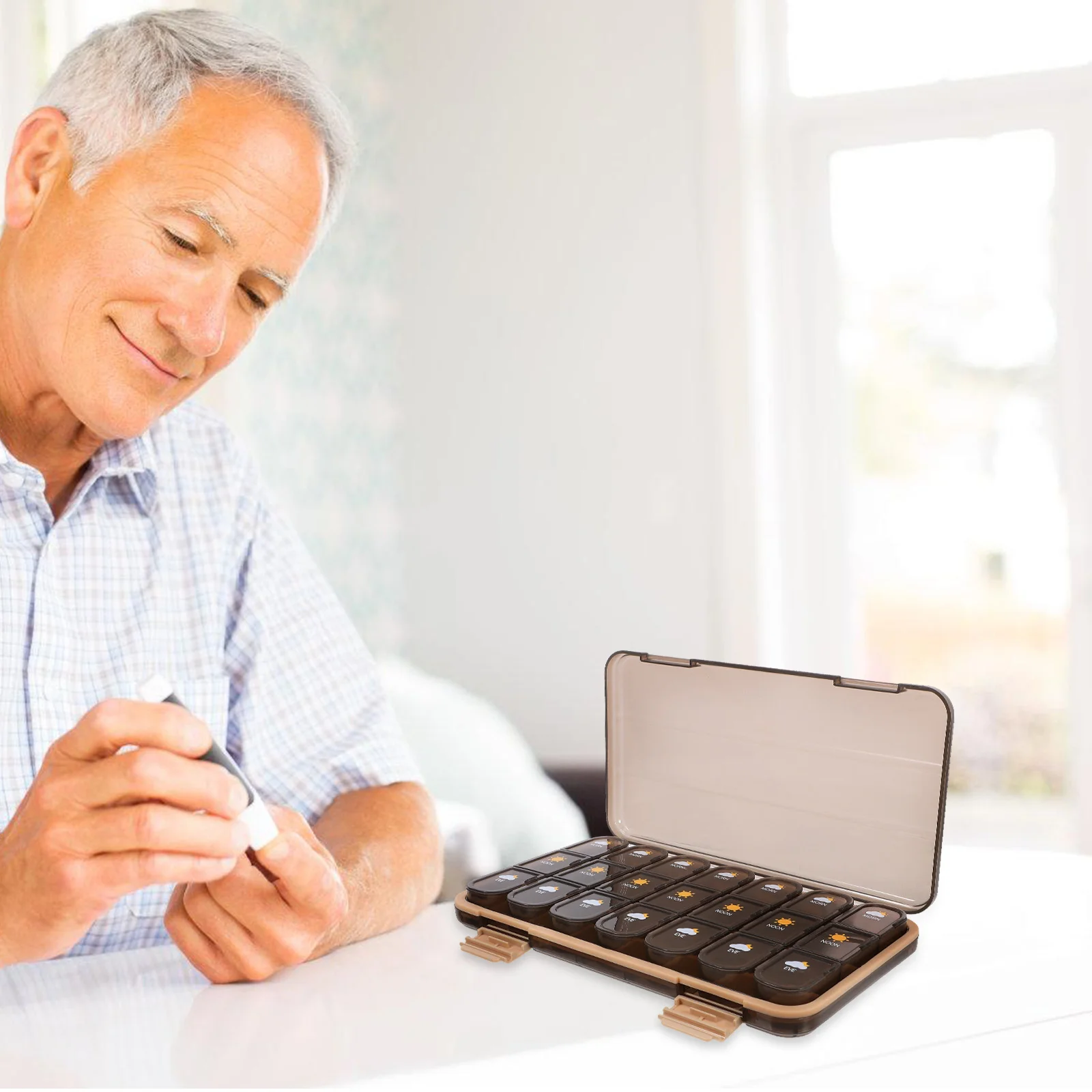 

Портативный органайзер для лекарств, герметичный контейнер для таблеток для путешествий, небольшой держатель для лекарств для ежедневного еженедельного использования, компактный