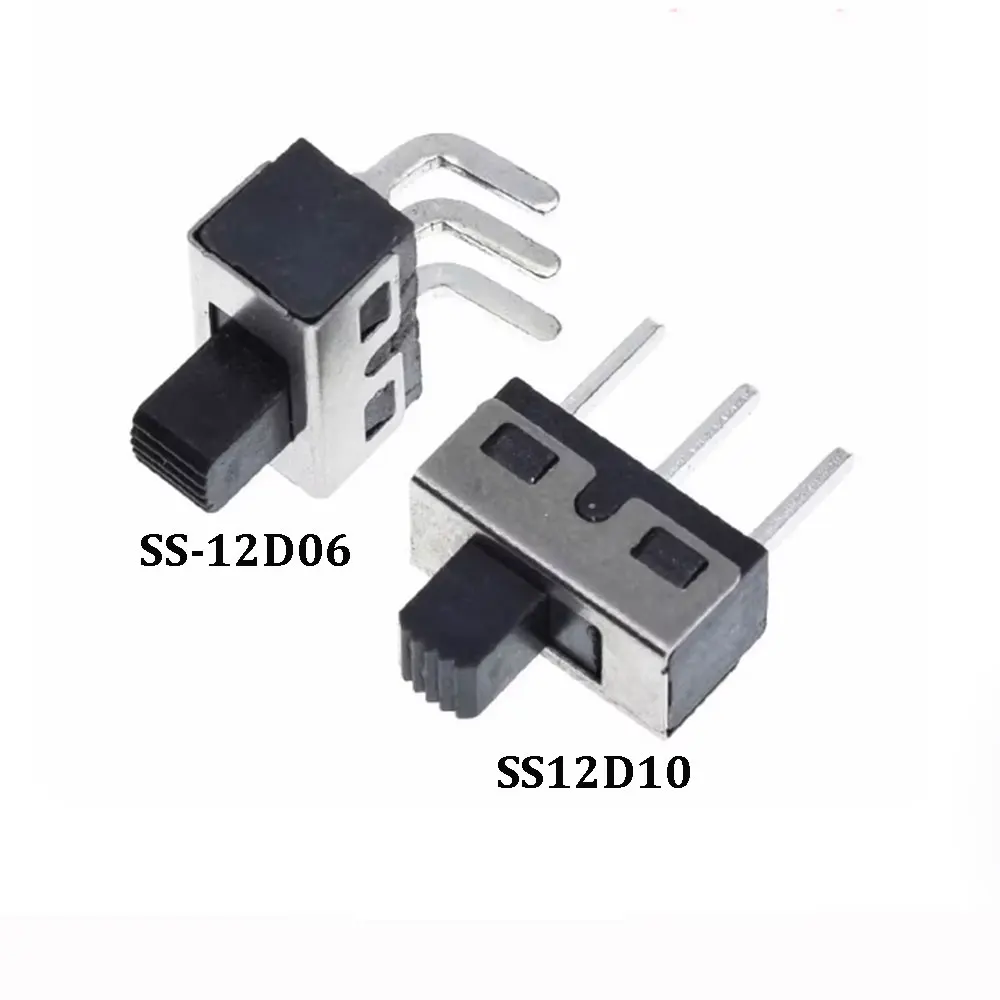 

2-10PCS SS12D10 SS-12D06 Toggle Switch 3Pins Straight Feet 1P2T Handle High 5mm Spacing Of 4.8mm 3A 250V SS12D10G5