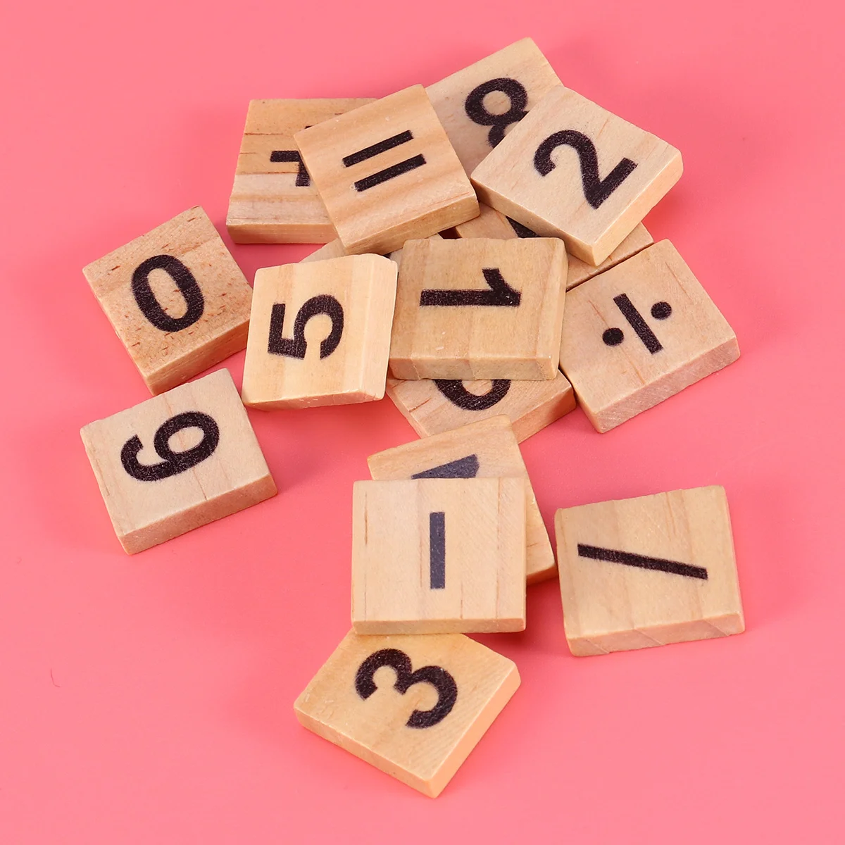 100Pcs Number Puzzle Wooden Blocks Kids Early Education Cognitive Game Wood Number Chips Learning Children Game Wooden Blocks