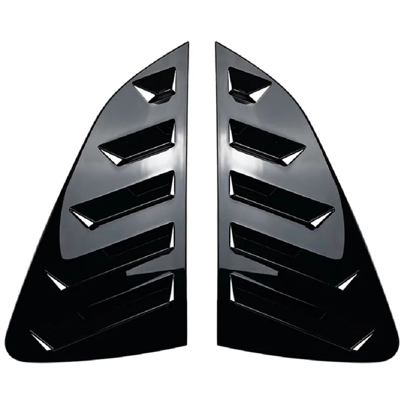 폭스바겐 폴로 Mk6 폴로 2018-2023 용 자동차 후면 창 루버 셔터 커버 트림, 밝은 블랙