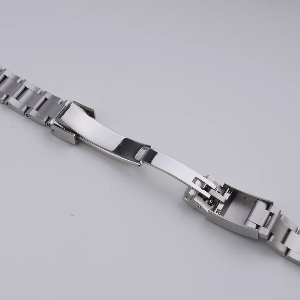 Rolamy 20mm WatchBand Strap OysterStyle 316L Stainless Steel Deployment Clasp Silver Bracelet For Seiko SND367 SND363 SND365